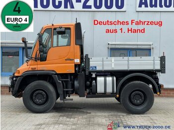 Dropside/ Flatbed truck, Utility/ Special vehicle Unimog U 400 Pritsche Zapfwelle Wechsellenkung Mähsitz: picture 1