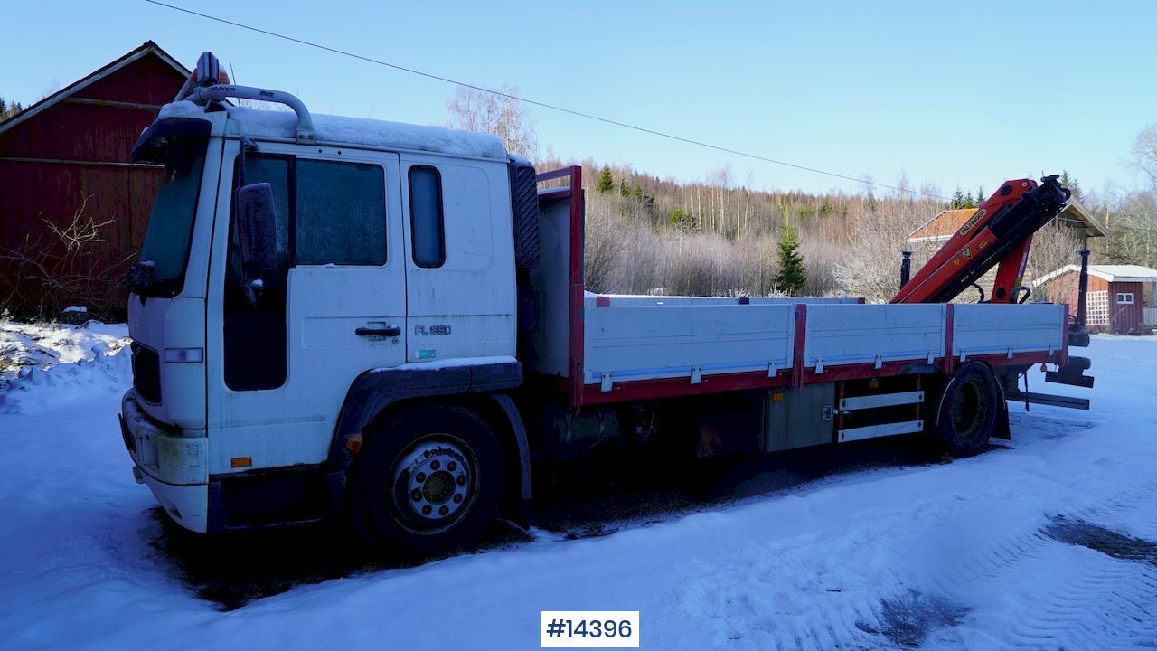 Volvo FL250 - Dropside/ Flatbed truck, Crane truck: picture 1