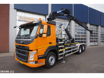 Hook lift truck, Crane truck Volvo FM 410 HMF 23 ton/meter laadkraan: picture 1