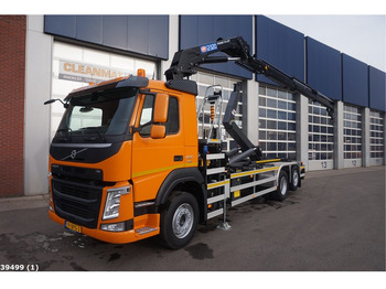 Hook lift truck, Crane truck Volvo FM 430 HMF 23 ton/meter laadkraan: picture 1