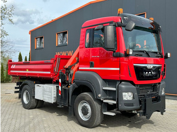 Crane truck, Tipper MAN TGS 18.320 4x4 Kipper Kran Palfing. Winterdienst: picture 1