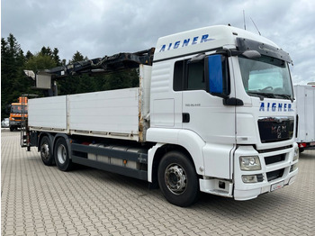 Dropside/ Flatbed truck, Crane truck MAN TGS 26.440 Baustoff mit HIAB XS 166 Kran: picture 5