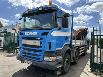 Dropside/ Flatbed truck, Crane truck Scania G440 8x4 PRITSCHE + (25m!) KRAN PALFINGER PK78002 SH G 8x + WINCH - PLATFORM 6m25 - SCHALT - AP ACHSEN - BLATT - EURO 5 - BELGISCHE: picture 4