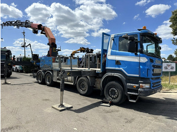 Dropside/ Flatbed truck, Crane truck Scania G440 8x4 PRITSCHE + (25m!) KRAN PALFINGER PK78002 SH G 8x + WINCH - PLATFORM 6m25 - SCHALT - AP ACHSEN - BLATT - EURO 5 - BELGISCHE: picture 2
