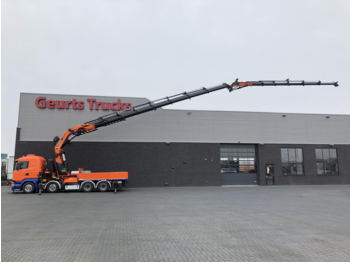 Dropside/ Flatbed truck Scania R 490 8X4 + PALFINGER PK 165.002 TEC 7 + PJ 240: picture 1