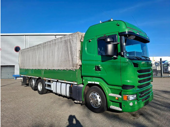 Curtainsider truck Scania R410 / GERMAN TRUCK / RETARDER / LIFT+LENKACHSE / SLIDING ROOF / SMART TACHO / PARK AIRCO / NAVI / LWDS / AUTOMATIC / EURO-6 / 2: picture 2