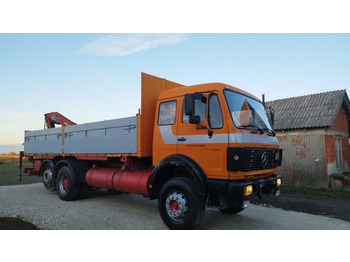Curtainsider truck Mercedes-Benz 2228 6x2 stake body - crane: picture 2 Curtainsider truck Mercedes-Benz 2228 6x2 stake body - crane: picture 2