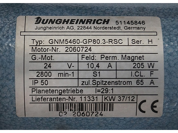 Electrical system for Material handling equipment Jungheinrich 51145846 | Steering motor 24V type GNM5460-GP80.3 sn 2060724: picture 2 Electrical system for Material handling equipment Jungheinrich 51145846 | Steering motor 24V type GNM5460-GP80.3 sn 2060724: picture 2