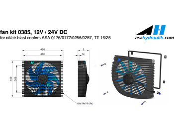 Oil cooler for Loader crane Wentylator chłodnicy ASA Hydraulik TT16, 25, ASA 0176-0256 24VDC: picture 2 Oil cooler for Loader crane Wentylator chłodnicy ASA Hydraulik TT16, 25, ASA 0176-0256 24VDC: picture 2