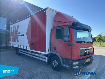 Curtainsider truck MAN TGL 12.180 4x2 Roldeur + Laadklep: picture 2
