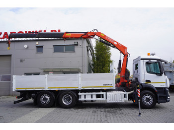 Crane truck MERCEDES-BENZ Antos 2540 / Flatbed 15 EPAL / Fassi F165 / 6.1 t / 8 m reach / remote control / rotator / 1600 MTH / steered axle: picture 2 Crane truck MERCEDES-BENZ Antos 2540 / Flatbed 15 EPAL / Fassi F165 / 6.1 t / 8 m reach / remote control / rotator / 1600 MTH / steered axle: picture 2