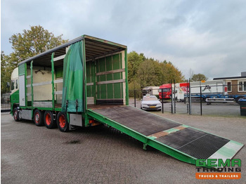 Autotransporter truck DAF FAK XF95.430 8x2 SuperSpaceCab Euro3 - CurtainSider 7.31m + Ramp 16T - MachineTransporter - 6 Persons  (V558): picture 2 Autotransporter truck DAF FAK XF95.430 8x2 SuperSpaceCab Euro3 - CurtainSider 7.31m + Ramp 16T - MachineTransporter - 6 Persons  (V558): picture 2