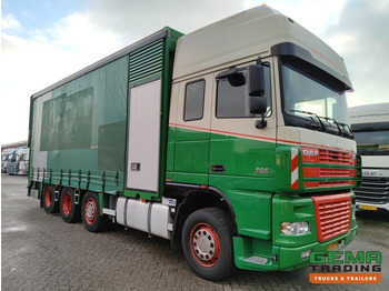 Autotransporter truck DAF FAK XF95.430 8x2 SuperSpaceCab Euro3 - CurtainSider 7.31m + Ramp 16T - MachineTransporter - 6 Persons  (V558): picture 3 Autotransporter truck DAF FAK XF95.430 8x2 SuperSpaceCab Euro3 - CurtainSider 7.31m + Ramp 16T - MachineTransporter - 6 Persons  (V558): picture 3