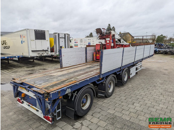 Dropside/ Flatbed semi-trailer Kennis TPD.348.R-B Kennis R-24 Rollerkraan - 3-Assen SAF - 2-StuurAssen  Trommelremmen  11/2025APK: picture 4