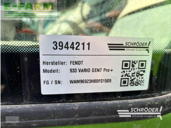 Farm tractor Fendt 933 vario gen7 profi plus ProfiPlus: picture 4