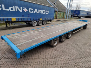 Dropside/ Flatbed trailer Van Hool 13.60 M LONG - 1 M HIGH - SUPER SINGLE TIRES - DRUM BRAKES: picture 4