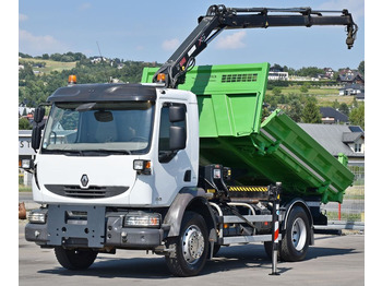 Crane truck, Tipper Renault MIDLUM 220 DXI *KIPPER 3,80m *HIAB 077 B-2 DUO: picture 3