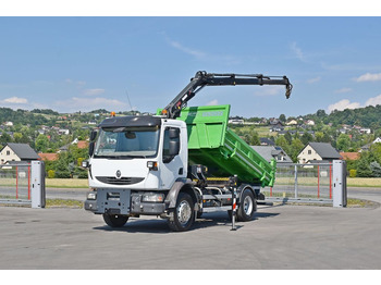 Crane truck, Tipper Renault MIDLUM 220 DXI *KIPPER 3,80m *HIAB 077 B-2 DUO: picture 2