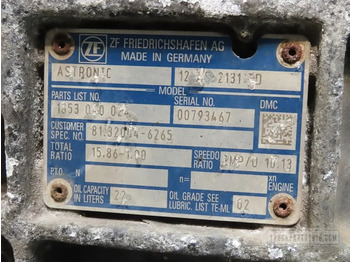 Gearbox for Truck MAN Gearbox & Clutch Parts Versnellingsbak 12AS2131TD: picture 3