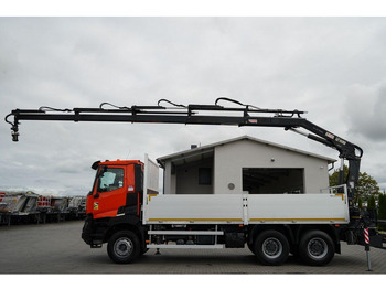 Dropside/ Flatbed truck, Crane truck Renault K 380 / 6X4 / SKRZYNIOWY 6.2 M / + HDS HIAB 166 ES-4 / MAX UDŹWI: picture 2