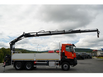 Dropside/ Flatbed truck, Crane truck Renault K 380 / 6X4 / SKRZYNIOWY 6.2 M / + HDS HIAB 166 ES-4 / MAX UDŹWI: picture 5