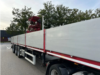 Dropside/ Flatbed semi-trailer Carnehl Stenen vervoer oplegger met Kennis kraan: picture 2
