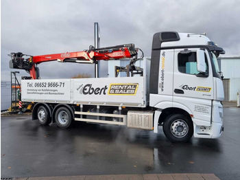 Dropside/ Flatbed truck, Crane truck Mercedes-Benz Actros 2745 L 6x2 Baustoffpritsche+Kran Retarder: picture 5