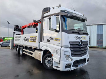 Dropside/ Flatbed truck, Crane truck Mercedes-Benz Actros 2745 L 6x2 Baustoffpritsche+Kran Retarder: picture 3