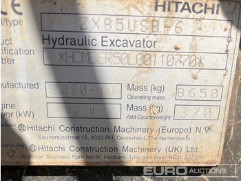 Mini excavator 2020 Hitachi ZX85USB-6: picture 4