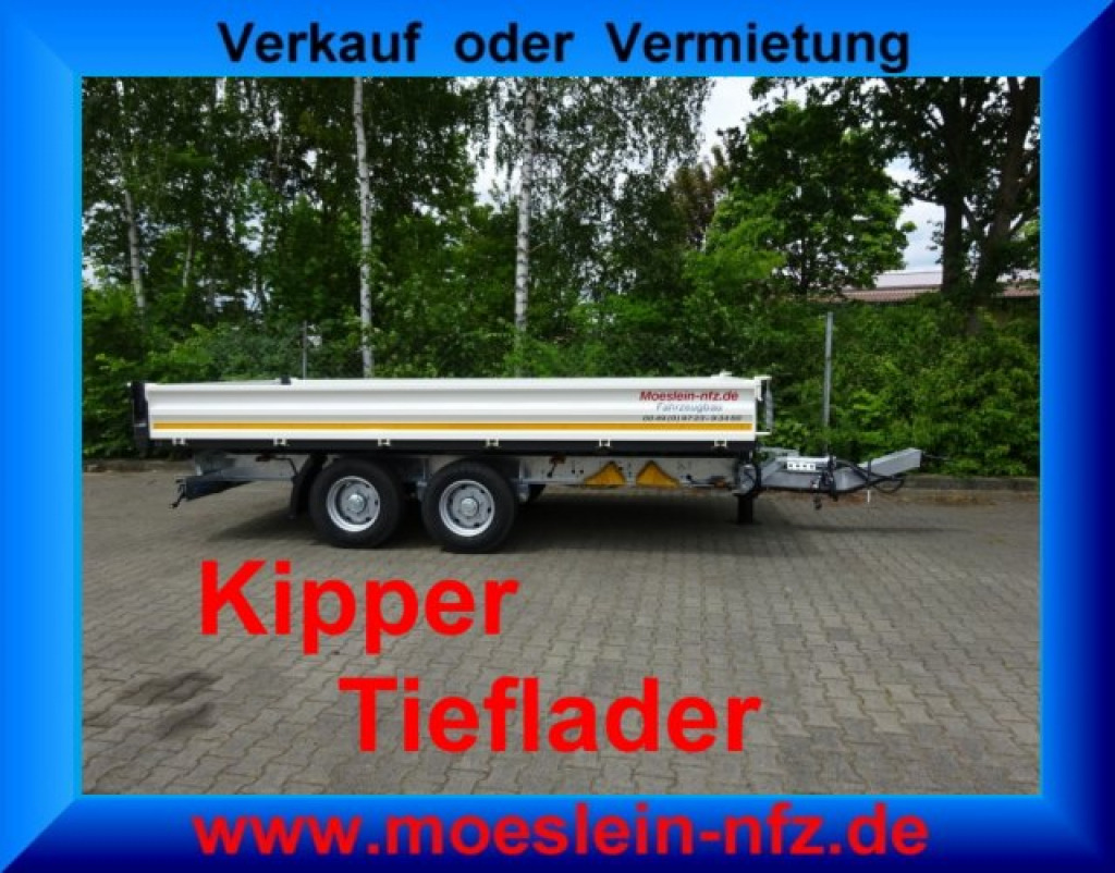 Möslein TTD 11 Weiß neuer Tandem 3- Seitenkipper Tieflader-- Neufahrzeug -- - Tipper trailer: picture 1 Möslein TTD 11 Weiß neuer Tandem 3- Seitenkipper Tieflader-- Neufahrzeug -- - Tipper trailer: picture 1