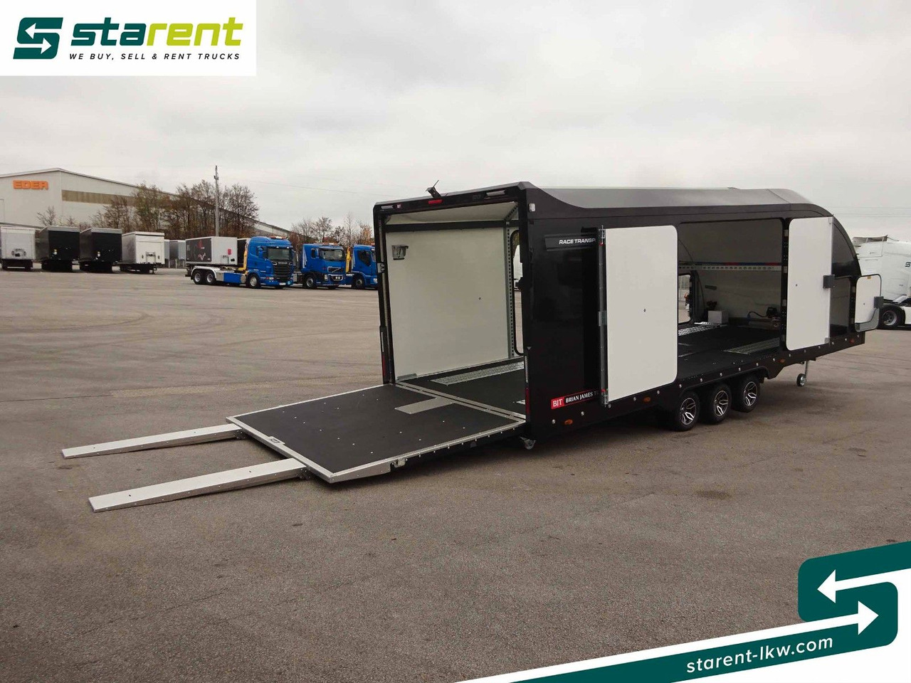 Autotransporter trailer Brian James Race Transporter 7, Seilwinde, elektr. Klappe: picture 11