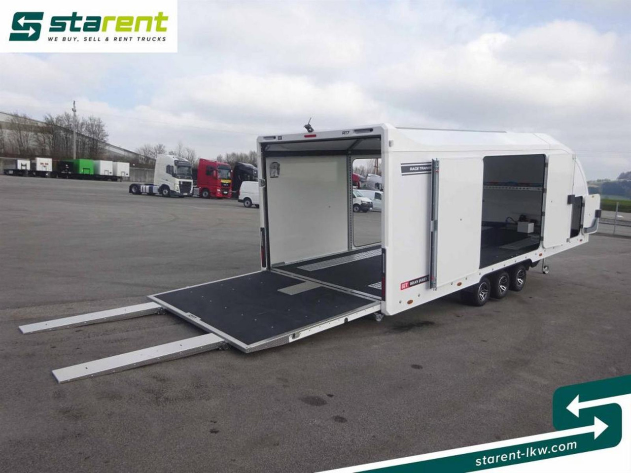 New Autotransporter trailer Brian James Trailers Race Transporter 7, Seilwinde, elektrische Klappe: picture 11