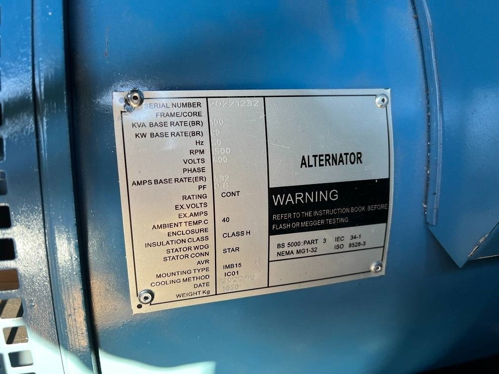 New Generator set Ricardo 100KVA (80KW) SILENT GENERATOR 3 PHASE 50HZ 400V: picture 9