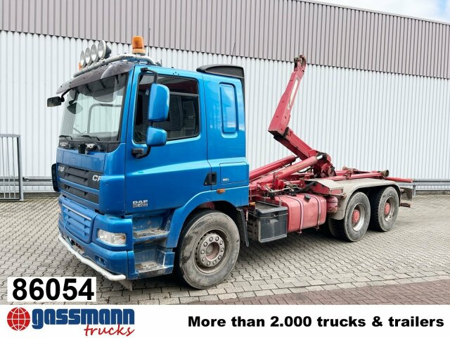 DAF AT 85.460 6x4, Abrollkipper Palfinger T20 - Hook lift truck, Crane truck: picture 1 DAF AT 85.460 6x4, Abrollkipper Palfinger T20 - Hook lift truck, Crane truck: picture 1