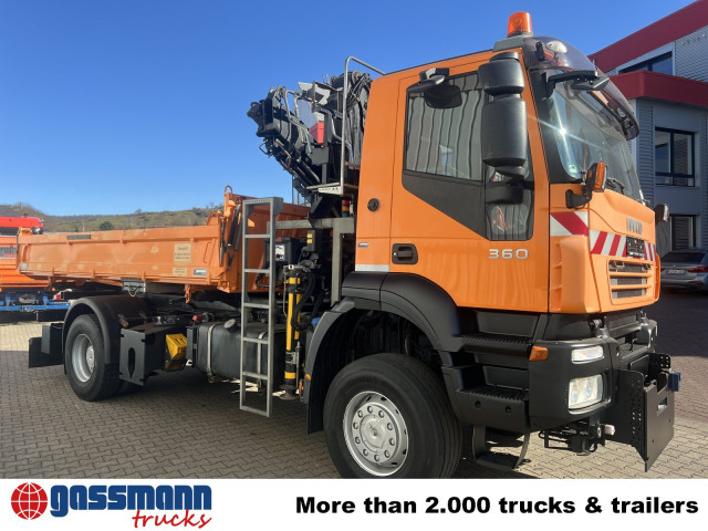 Tipper, Crane truck Iveco Trakker AD190T36WP 4x4, Widi-Platte,: picture 9