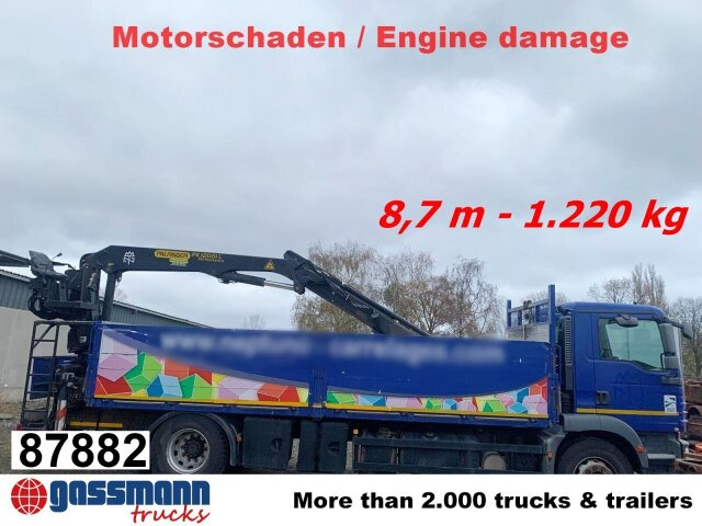 MAN TGM 18.290 4x2 BL, Heckkran Palfinger PK12001L, - Dropside/ Flatbed truck, Crane truck: picture 1 MAN TGM 18.290 4x2 BL, Heckkran Palfinger PK12001L, - Dropside/ Flatbed truck, Crane truck: picture 1