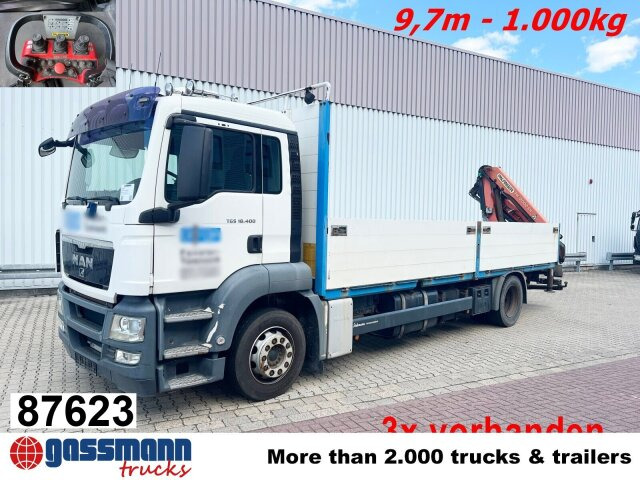 MAN TGS 18.400 4X2 BL, Kran PK 12002-EH B Funk, 2x - Dropside/ Flatbed truck, Crane truck: picture 1 MAN TGS 18.400 4X2 BL, Kran PK 12002-EH B Funk, 2x - Dropside/ Flatbed truck, Crane truck: picture 1