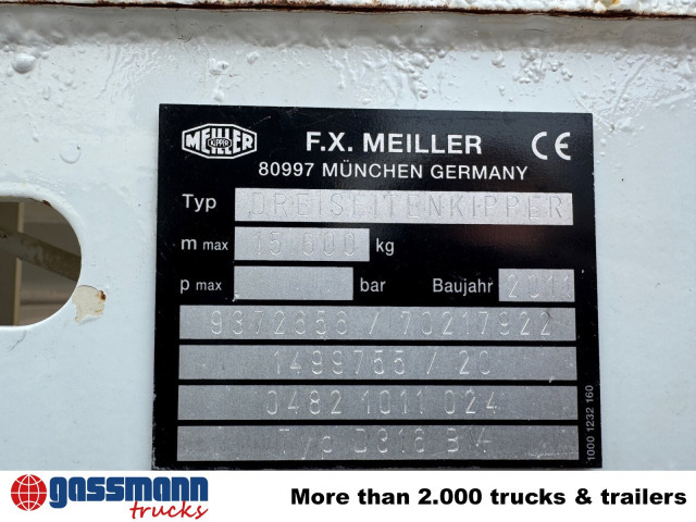 Tipper Meiller 3-Seiten-Kippaufbau mit Bordmatik ca. 9,5m³: picture 10