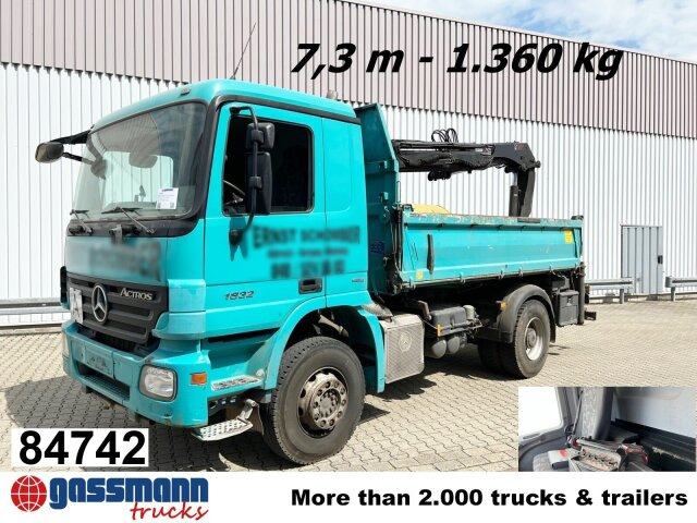 Mercedes-Benz Actros 1832 K 4x2 mit Heckkran Hiab XS 099ES-2 - Tipper, Crane truck: picture 1 Mercedes-Benz Actros 1832 K 4x2 mit Heckkran Hiab XS 099ES-2 - Tipper, Crane truck: picture 1