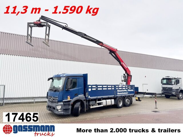 Mercedes-Benz Antos 2540 L 6x2, Lenkachse, HMF 2110-L3 - Dropside/ Flatbed truck, Crane truck: picture 1 Mercedes-Benz Antos 2540 L 6x2, Lenkachse, HMF 2110-L3 - Dropside/ Flatbed truck, Crane truck: picture 1