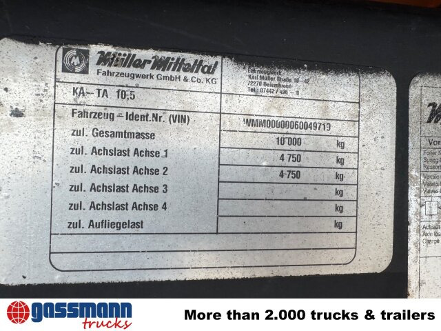 Müller-Mitteltal KA-TA 10.5C, Ex-Stadtverwaltung - Tipper trailer: picture 2 Müller-Mitteltal KA-TA 10.5C, Ex-Stadtverwaltung - Tipper trailer: picture 2