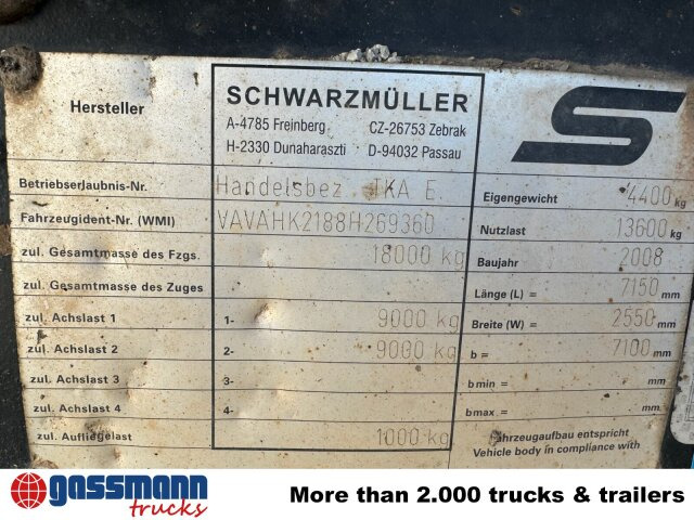 Schwarzmüller TKA 18, Alu-Bordwände, ca. 11m³ - Tipper trailer: picture 2 Schwarzmüller TKA 18, Alu-Bordwände, ca. 11m³ - Tipper trailer: picture 2