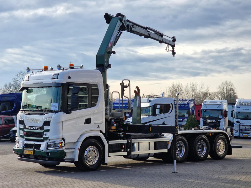 Hook lift truck, Crane truck Scania G500 XT 8x4*4 - HMF 2820K Crane - AJK 20T Hooklift - Retarder - Full air - Like new: picture 18