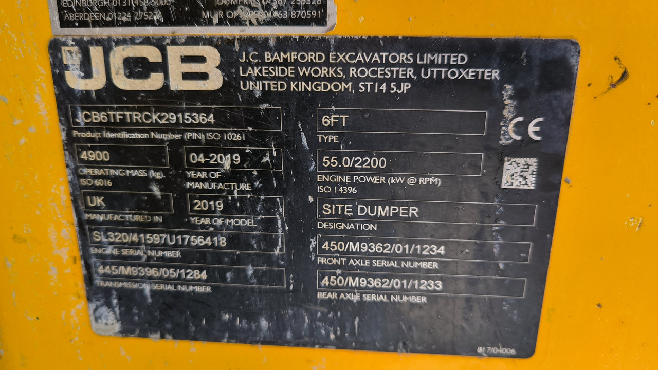 Mini dumper JCB 6 T FT - KABINA: picture 9