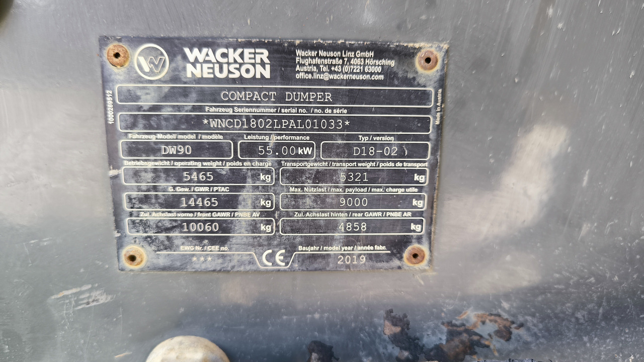 Mini dumper WACKER NEUSON DW90: picture 9