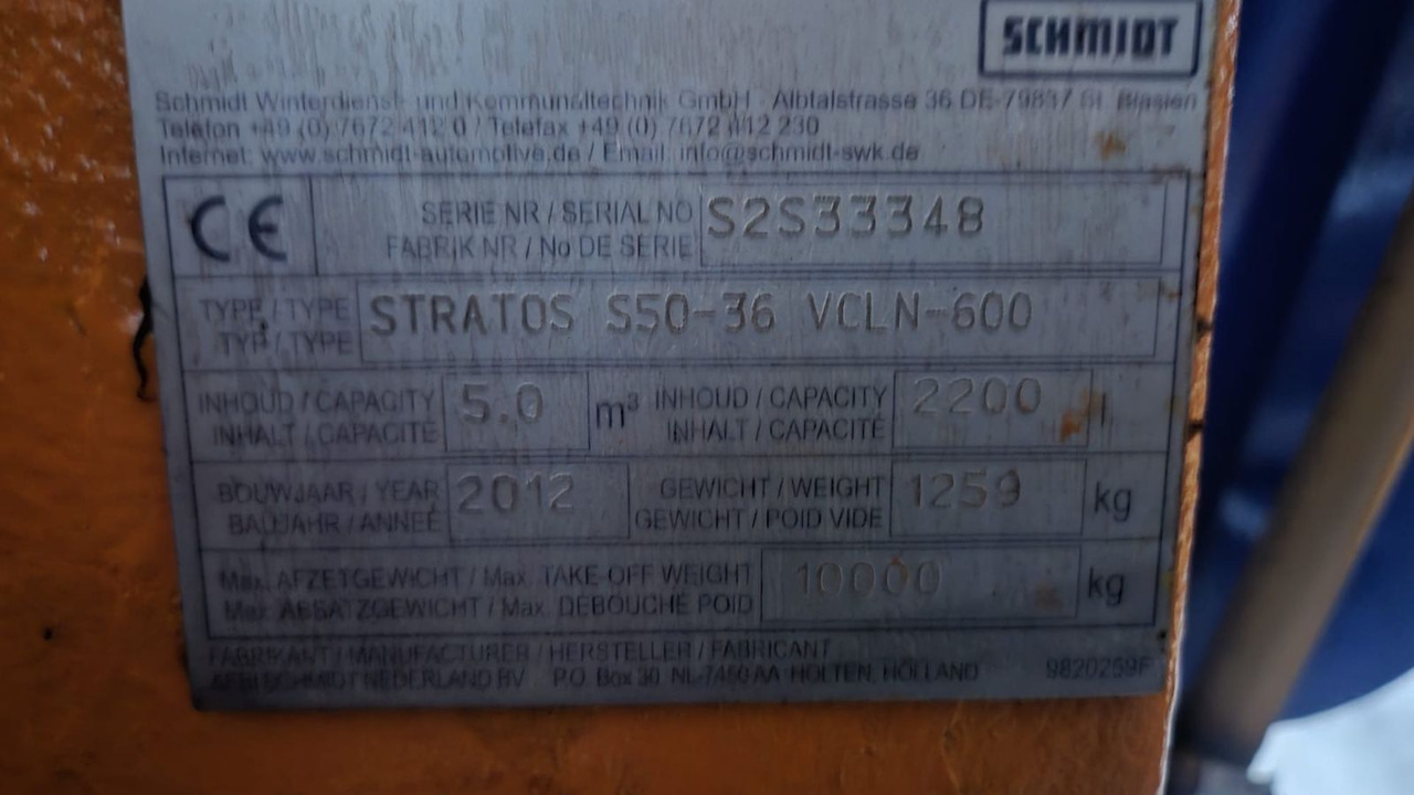 Schmidt stratos S 50 -36 5 cbm. Winterdienst Salz - Hook lift truck: picture 2 Schmidt stratos S 50 -36 5 cbm. Winterdienst Salz - Hook lift truck: picture 2