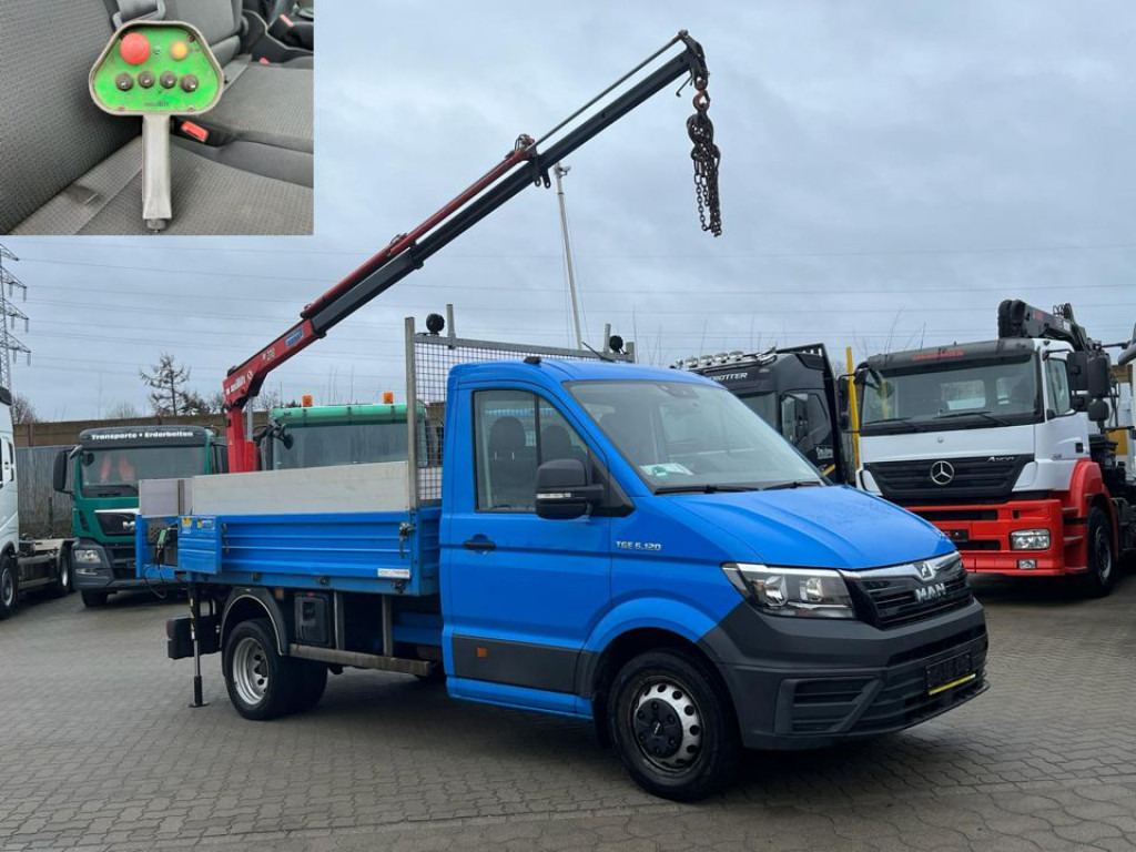 MAN TG-E 6.120 Pritsche Heckkran Funk - Open body delivery van: picture 1 MAN TG-E 6.120 Pritsche Heckkran Funk - Open body delivery van: picture 1