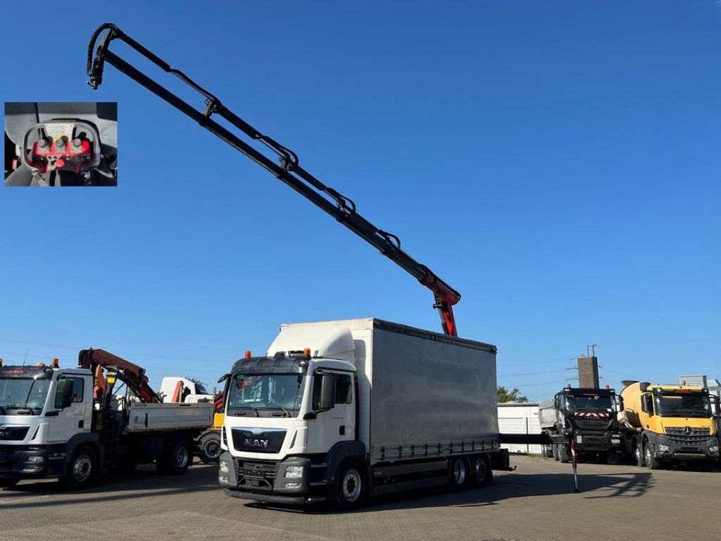 MAN TG-S 26.400 6x2-2 BL Pritsche Heckkran 5xhydr.Ausschub, Funk - Dropside/ Flatbed truck, Crane truck: picture 1 MAN TG-S 26.400 6x2-2 BL Pritsche Heckkran 5xhydr.Ausschub, Funk - Dropside/ Flatbed truck, Crane truck: picture 1