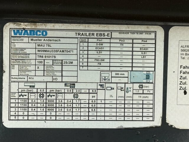 Tipper semi-trailer Müller Andernach Kippauflieg 3 Achs elekt. Plane: picture 12