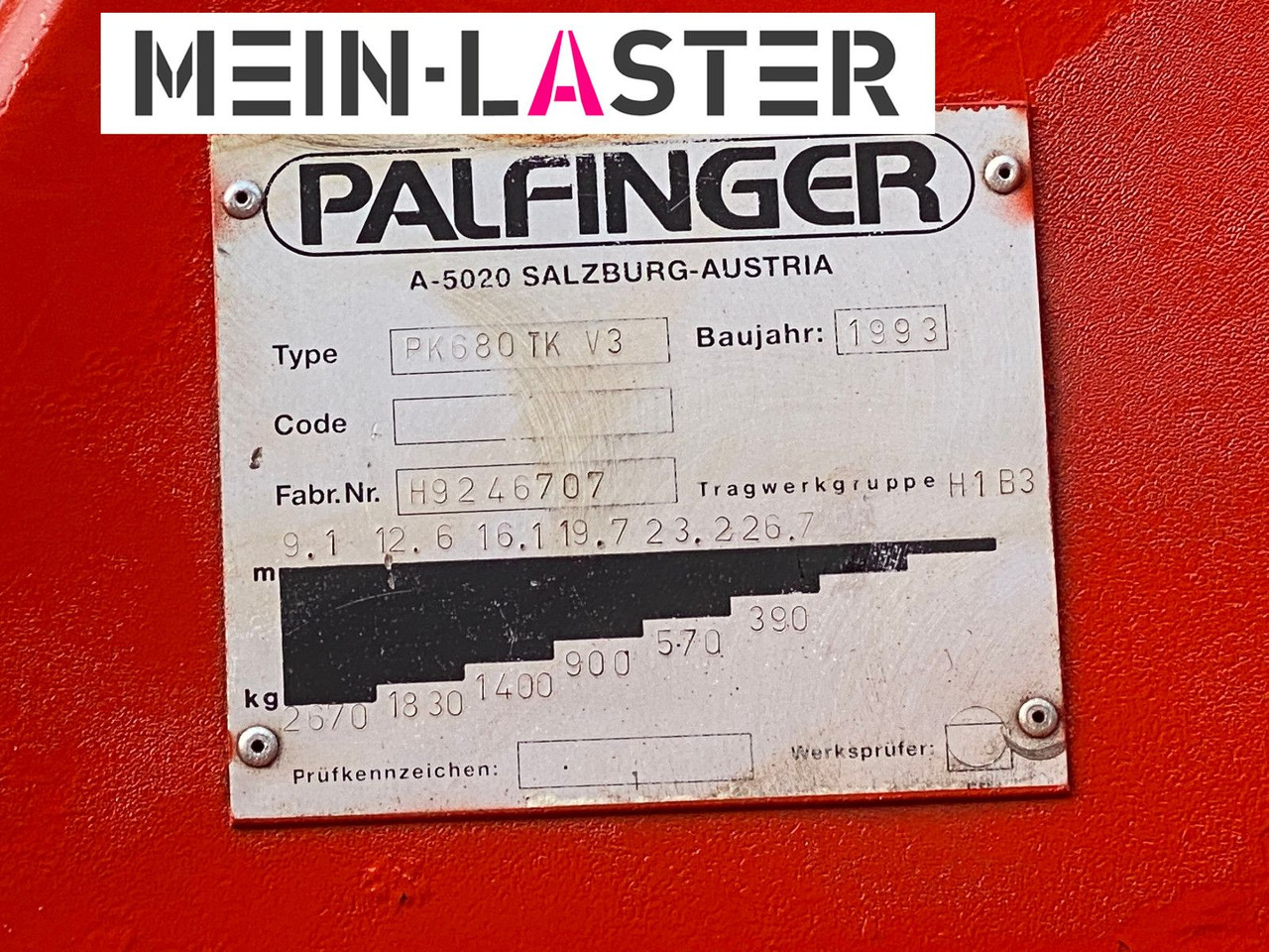 Mercedes-Benz Palfinger PK 680 TK 26,7 m-max.2.410 kg -Funk FB - Crane truck: picture 5 Mercedes-Benz Palfinger PK 680 TK 26,7 m-max.2.410 kg -Funk FB - Crane truck: picture 5